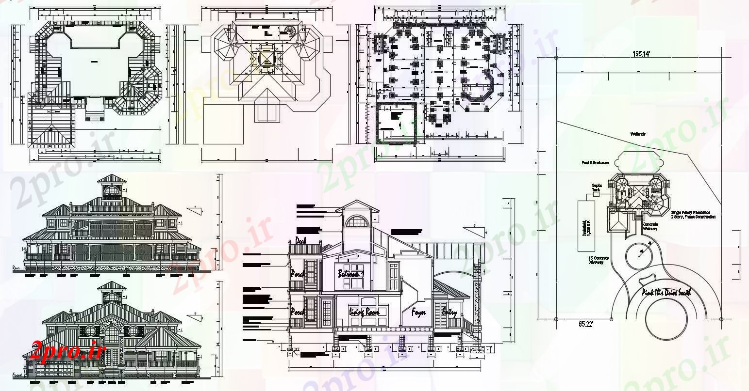 دانلود نقشه مسکونی ، اپارتمان ، مجتمع 11×12 متر (کد33638)