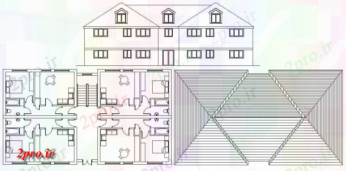 دانلود نقشه مسکونی ، اپارتمان ، مجتمع 11×20 متر (کد33643)