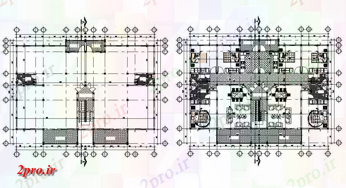 دانلود نقشه مسکونی ، اپارتمان ، ویلایی 14×18 متر (کد33646)