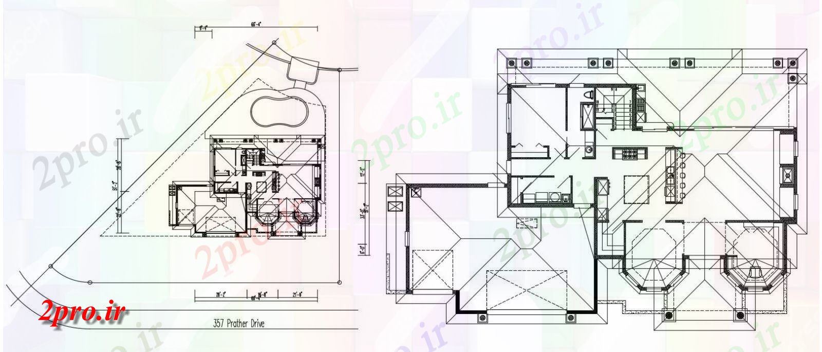 دانلود نقشه مسکونی ، خانه ییلاقی ، ویلا 17×26 متر (کد33663)