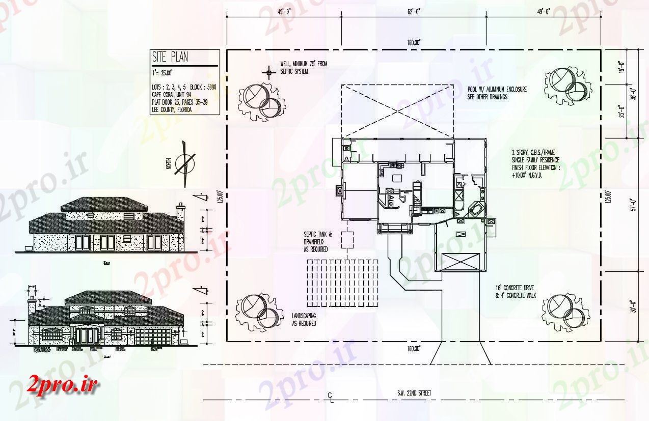 دانلود نقشه کلبه ، ویلا ، باغ 8×10 متر (کد33664)