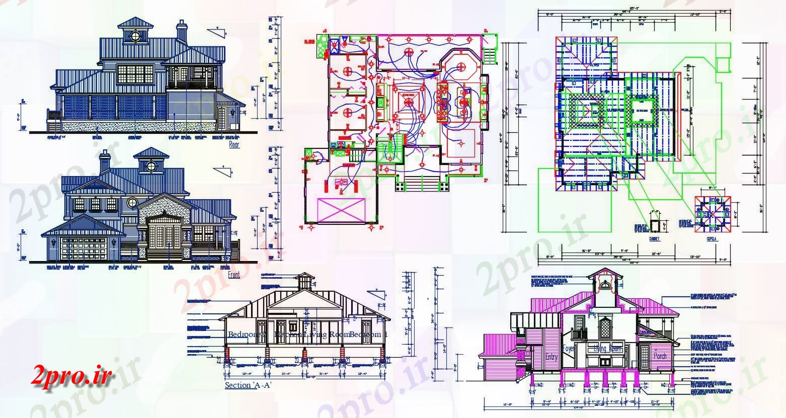 دانلود نقشه مسکونی ، اپارتمان ، مجتمع 7×7 متر (کد33672)