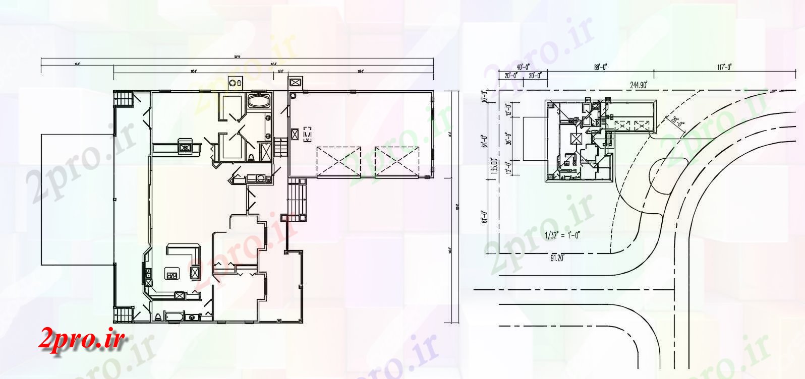 دانلود نقشه مسکونی ، ساختمان ، مجتمع 23×31 متر (کد33673)