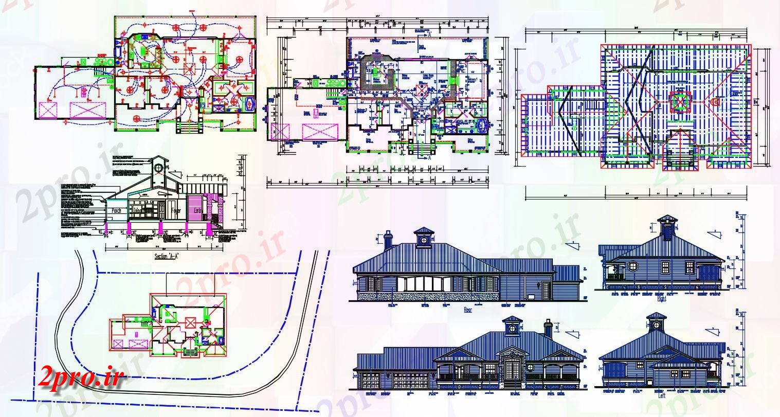 دانلود نقشه مسکونی ، اپارتمان ، مجتمع 63×120 متر (کد33681)