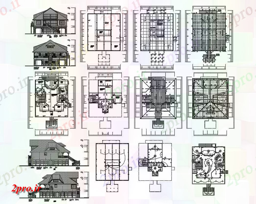 دانلود نقشه مسکونی ، اپارتمان ، مجتمع 52×82 متر 58 در 62 متر (کد33682)