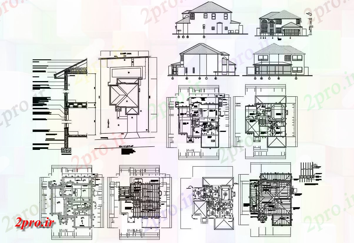 دانلود نقشه مسکونی ، اپارتمان ، مجتمع 56×70 متر (کد33684)