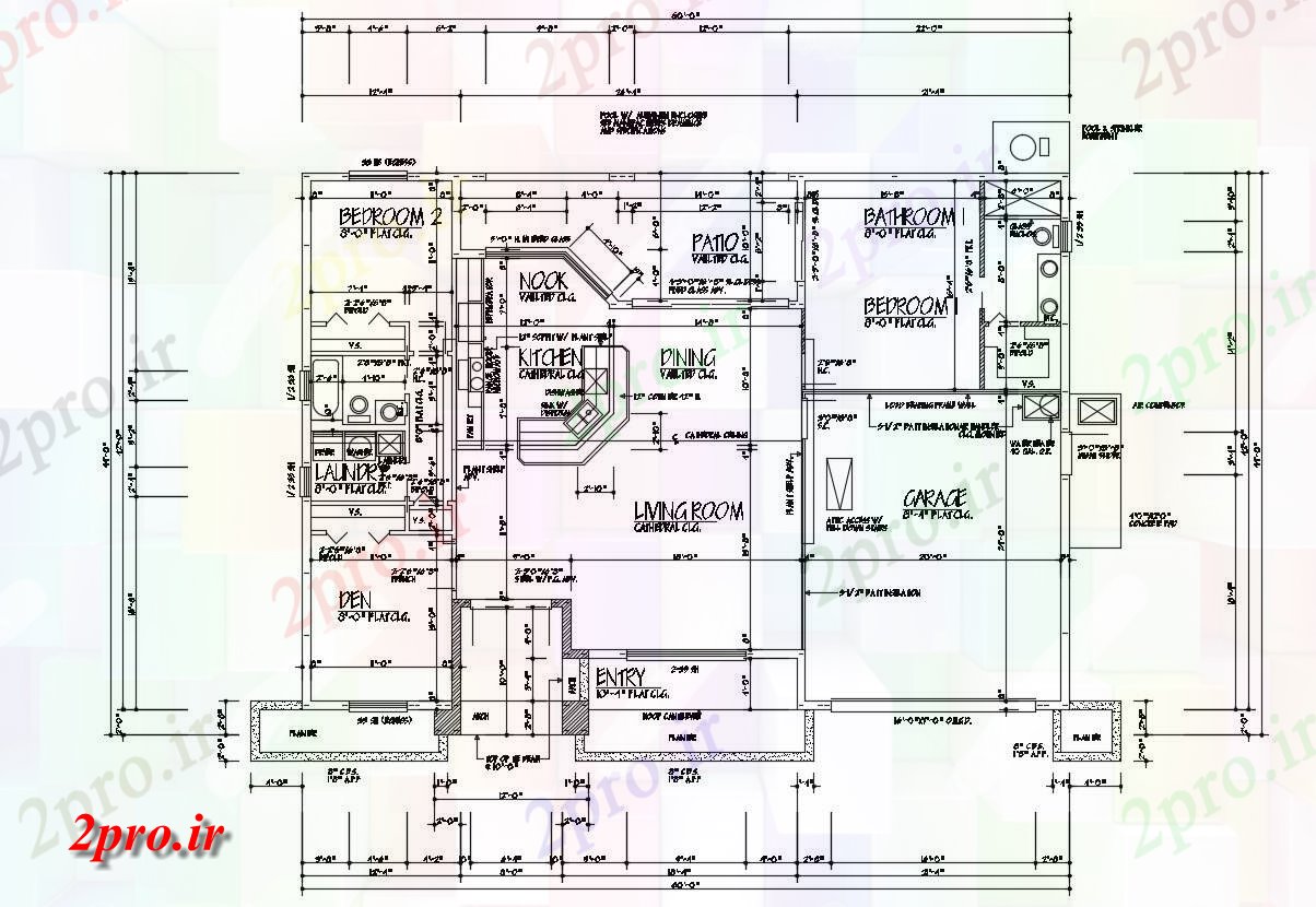 دانلود نقشه مسکونی ، مجتمع ، اپارتمان 50×70 متر (کد33690)