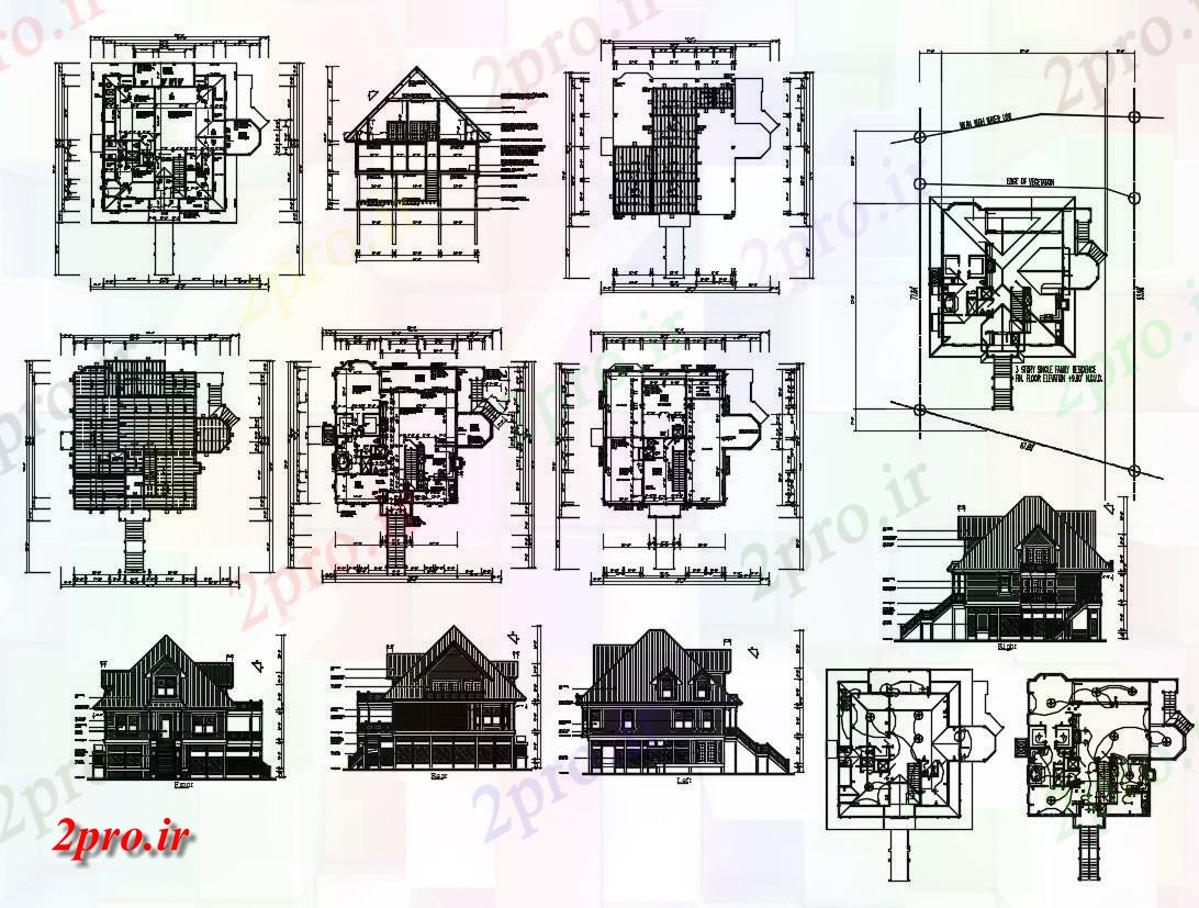 دانلود نقشه مسکونی ، اپارتمان ، ویلایی ، سقف خرپا 73×85 متر 50 در 56 متر (کد33710)