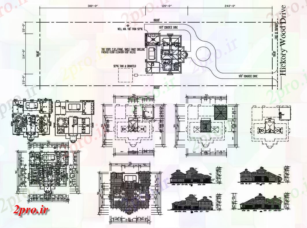 دانلود نقشه مسکونی ، اپارتمان ، ویلایی  (کد33715)