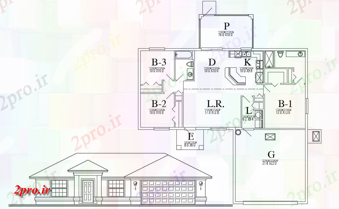 دانلود نقشه مسکونی  ، ویلایی ، آپارتمان 52×67 متر (کد33722)