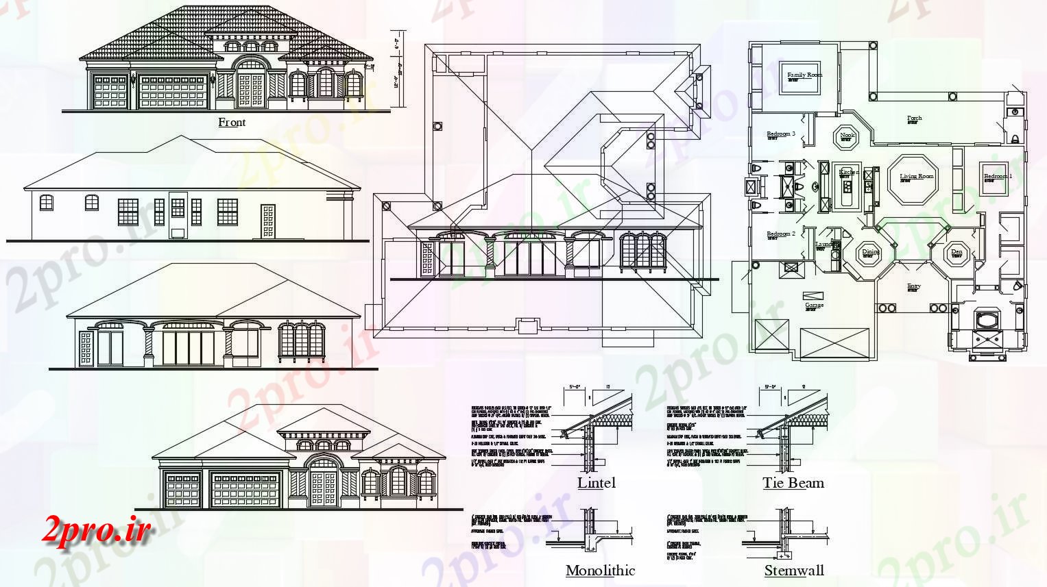 دانلود نقشه مسکونی  ، ویلایی ، آپارتمان 77×87 متر (کد33734)