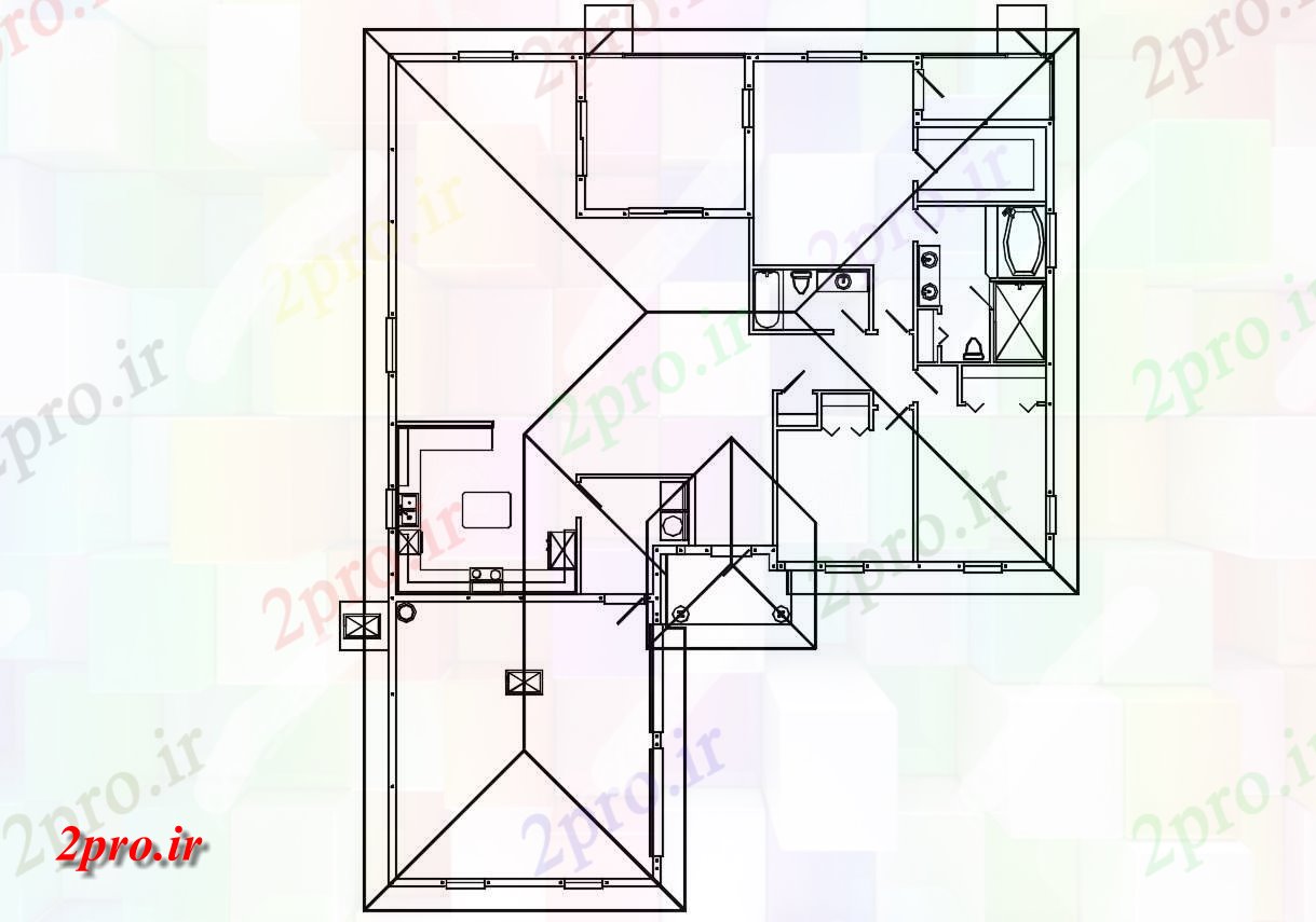 دانلود نقشه مسکونی  ، ویلایی ، آپارتمان 73×88 متر (کد33739)