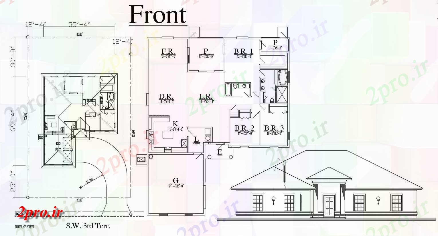 دانلود نقشه مسکونی  ، ویلایی ، آپارتمان 13×16 متر (کد33741)