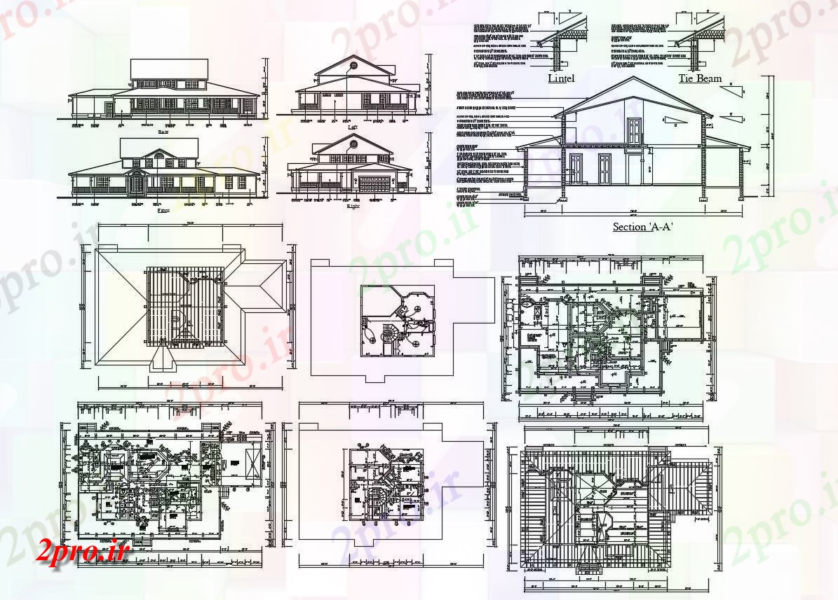 دانلود نقشه مسکونی  ، ویلایی ، آپارتمان 8×12 متر (کد33744)