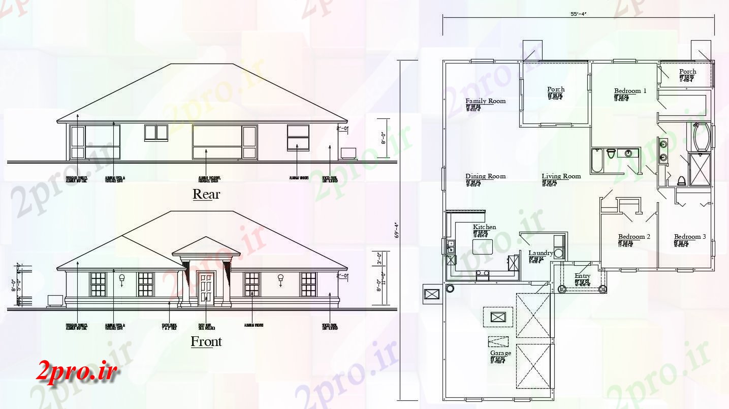 دانلود نقشه مسکونی  ، ویلایی ، آپارتمان 63×83 متر (کد33745)