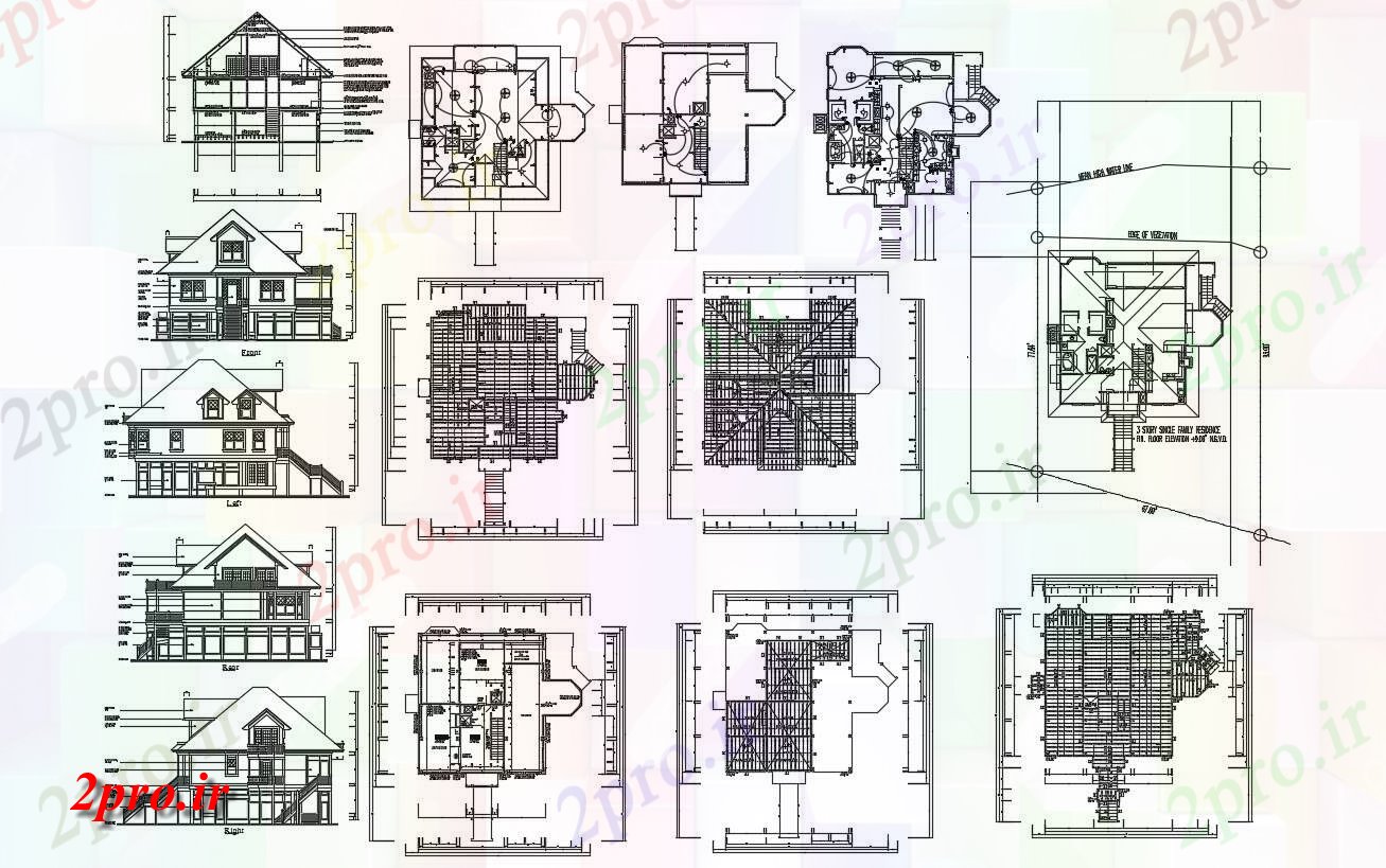 دانلود نقشه مسکونی  ، ویلایی ، آپارتمان 61×66 متر (کد33760)