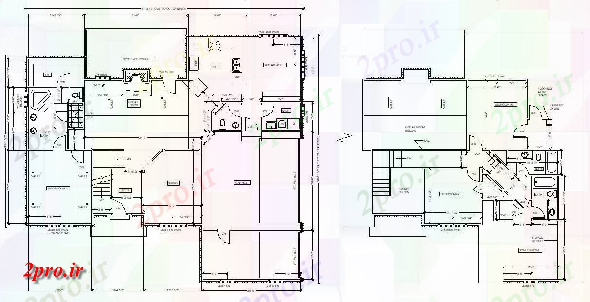 دانلود نقشه مسکونی  ، ویلایی ، آپارتمان 61×68 متر (کد33776)