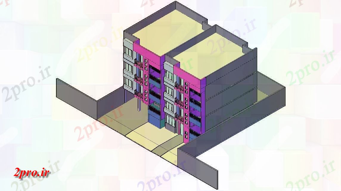 دانلود نقشه تریدی مجتمع مسکونی ، اپارتمان   (کد33783)