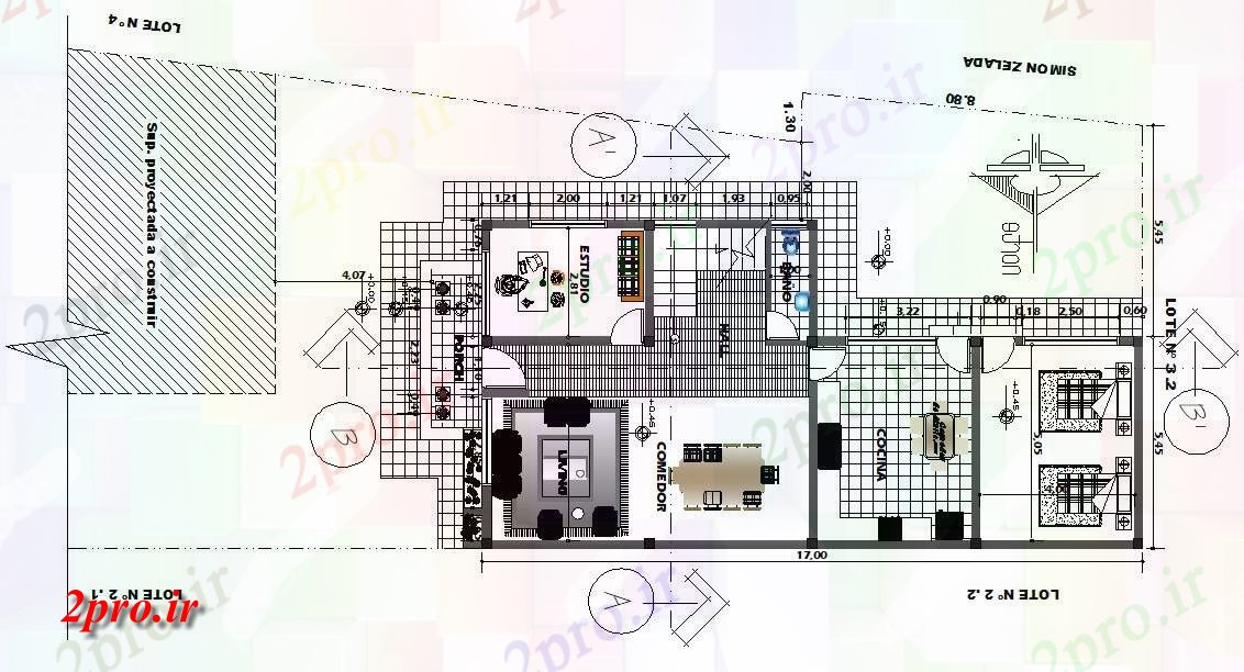 دانلود نقشه  ویلا ، دوبلکس ، مسکونی 9×18 متر (کد33793)