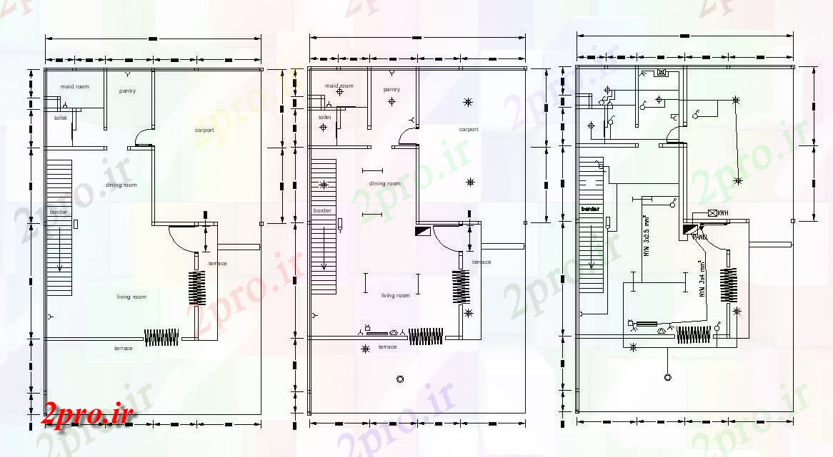 دانلود نقشه ویلا ، دوبلکس ، مسکونی 10×13 متر (کد33801)