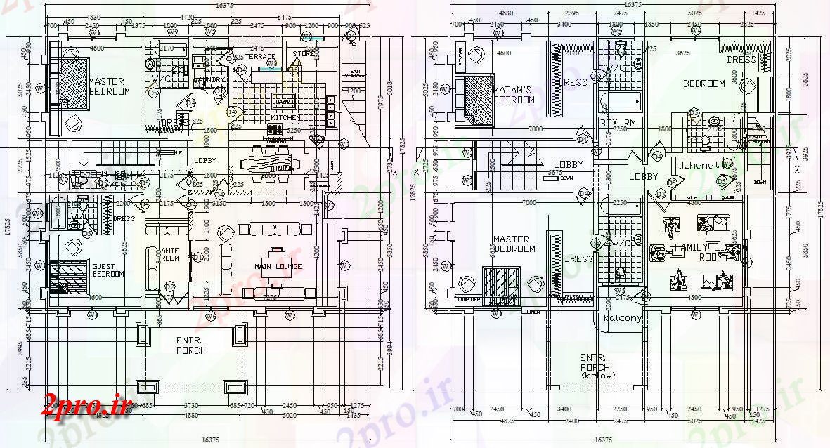 دانلود نقشه   مسکونی  ، ویلایی ، آپارتمان 17×18 متر (کد33841)