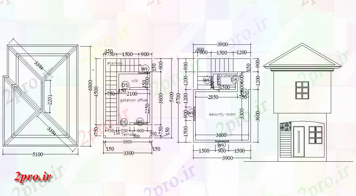 دانلود نقشه  ویلا ، دوبلکس ، مسکونی   (کد33844)