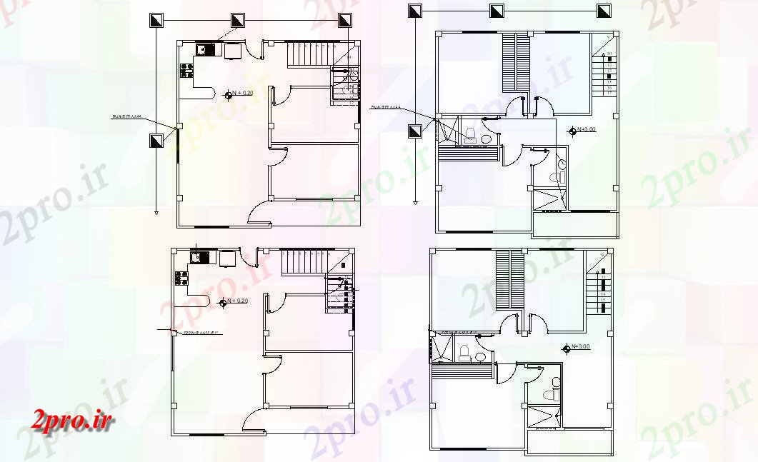 دانلود نقشه ویلا ، دوبلکس ، مسکونی   (کد33847)