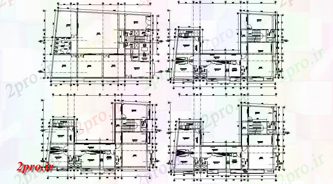 دانلود نقشه مسکونی ، ویلایی ، آپارتمان 14×21 متر 13 در 20 متر (کد33862)