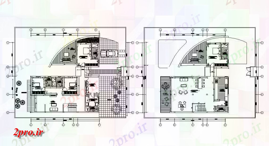 دانلود نقشه ویلا ، دوبلکس ، مسکونی 17×19 متر (کد33864)