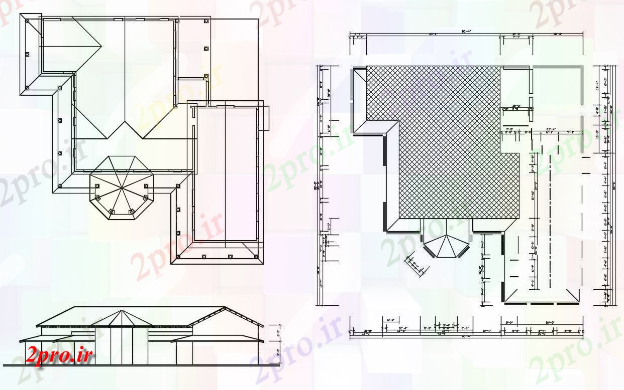 دانلود نقشه نما ویلا ، دوبلکس ، مسکونی   (کد33865)