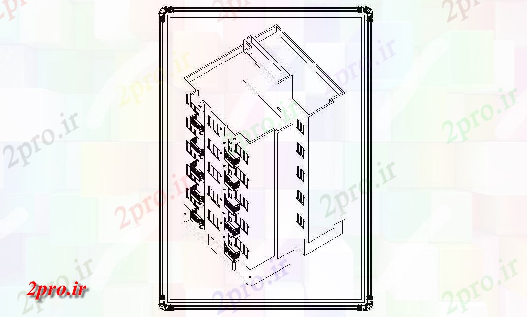 دانلود نقشه تریدی مجتمع مسکونی ، اپارتمان   (کد33871)