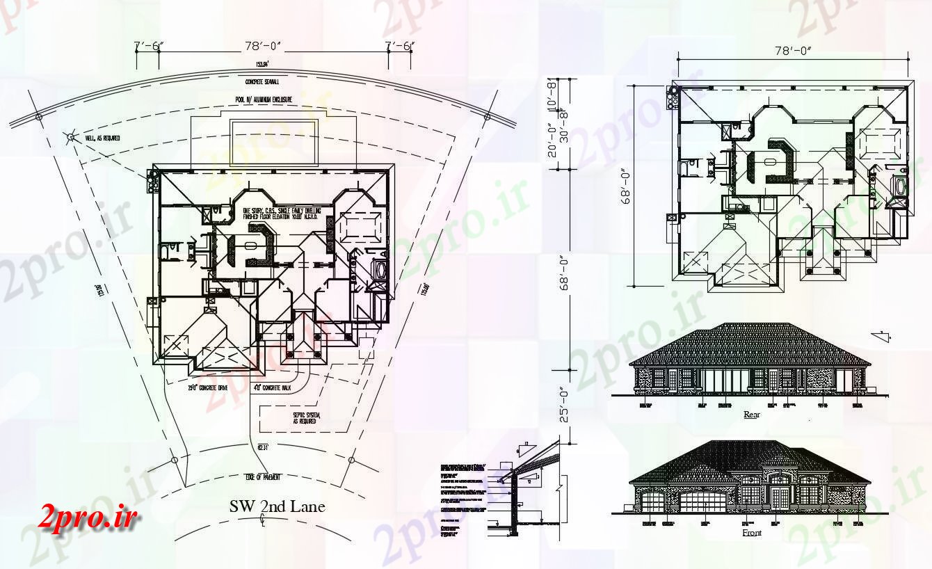 دانلود نقشه اتوکدی دانلود معماری خانه CAD نشیمن (کد33881)