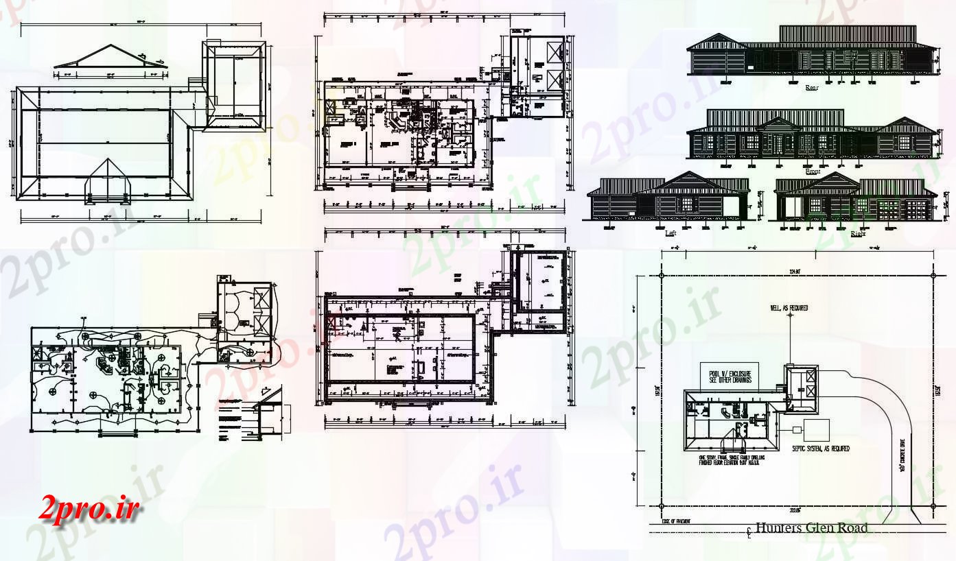 دانلود نقشه ویلا ، دوبلکس ، مسکونی به همراه نما برش 81 در 126 متر (کد33897)