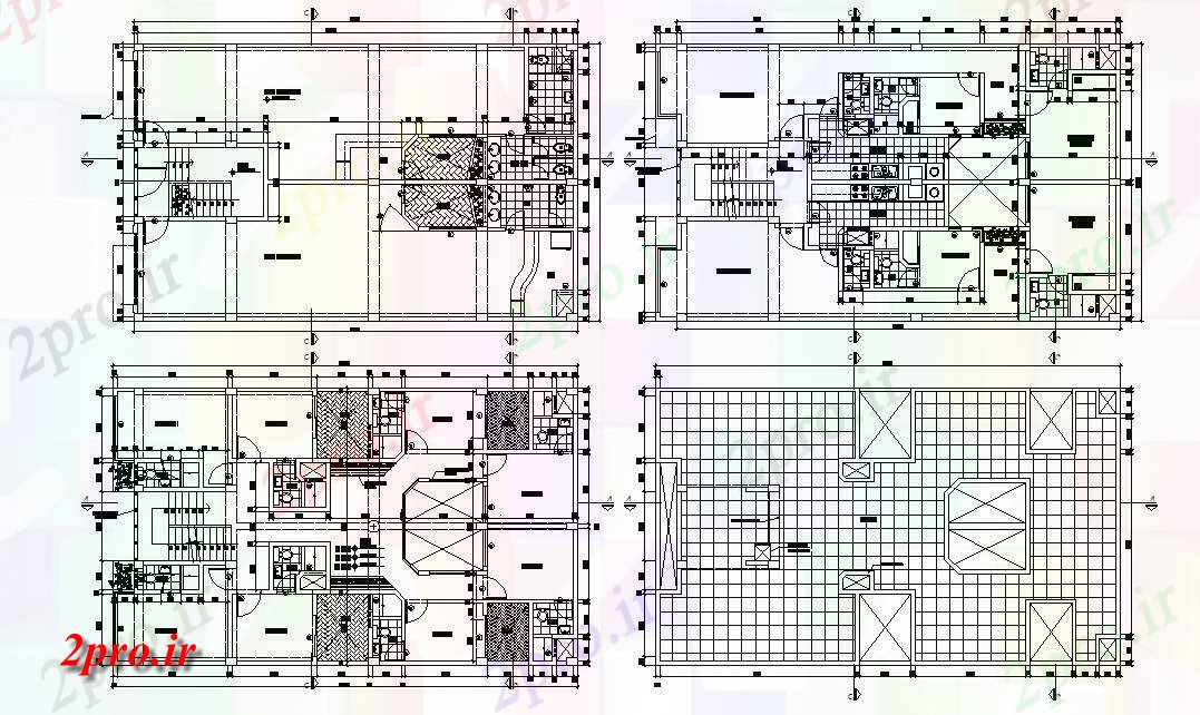 دانلود نقشه مسکونی  ، ویلایی ، آپارتمان 10×16 متر (کد33906)