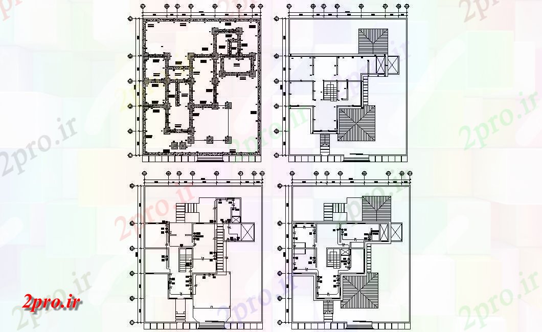 دانلود نقشه مسکونی  ، ویلایی ، آپارتمان 11×14 متر (کد33920)