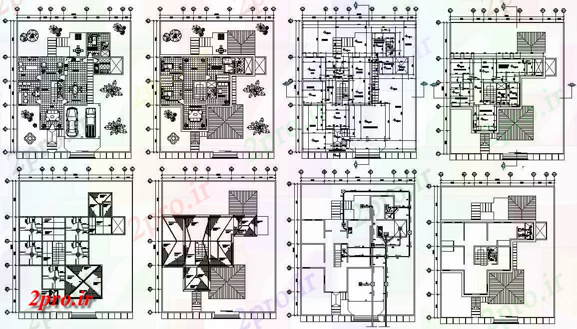 دانلود نقشه مسکونی ، ویلایی ، آپارتمان 17×19 متر 16 در 17 متر (کد33923)