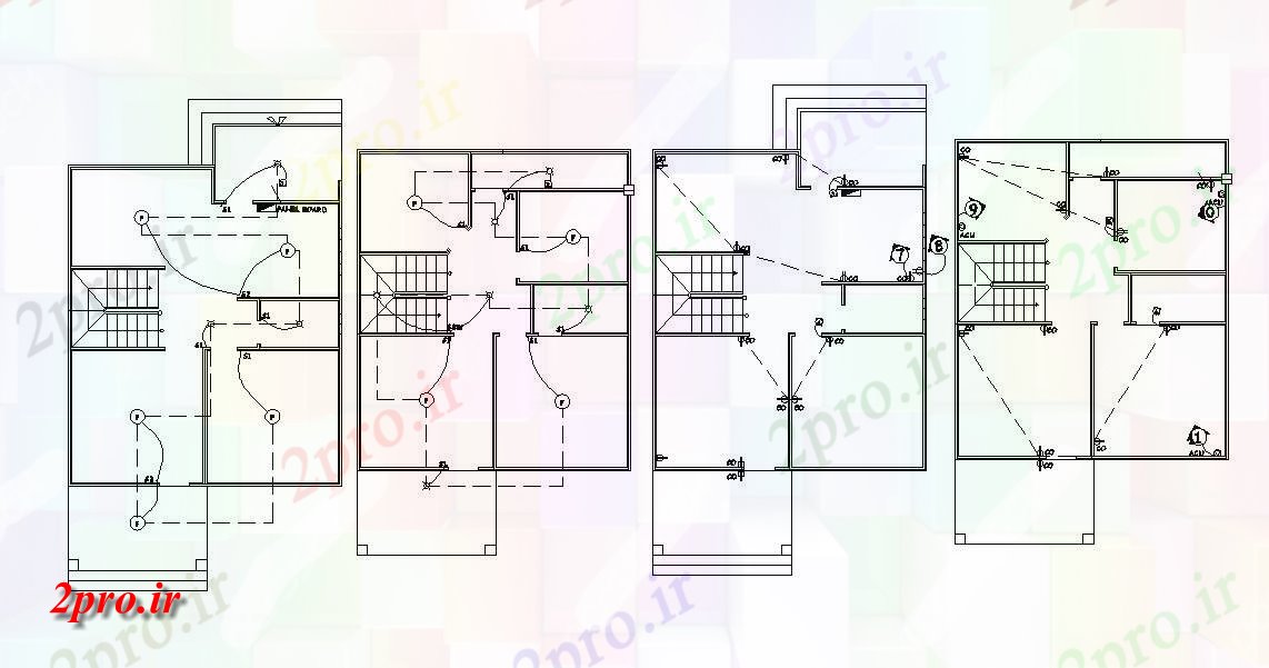 دانلود نقشه مسکونی  ، ویلایی ، آپارتمان 8×9 متر (کد33941)