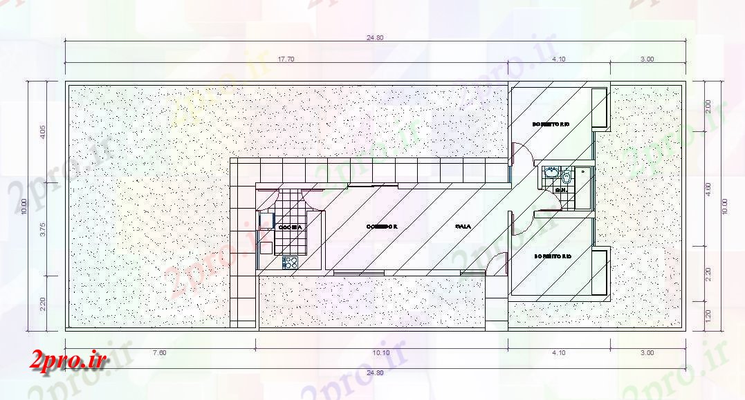 دانلود نقشه مسکونی  ، ویلایی ، آپارتمان 9×14 متر (کد33985)