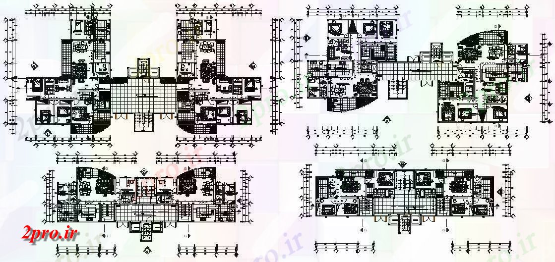 دانلود نقشه مسکونی ، ویلایی ، آپارتمان 20×41 متر 19 در 38 متر (کد34038)
