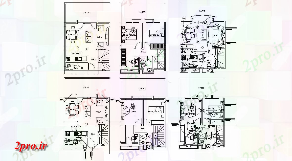 دانلود نقشه اقامتگاه ویلایی کوچک 5×6 متر (کد34047)