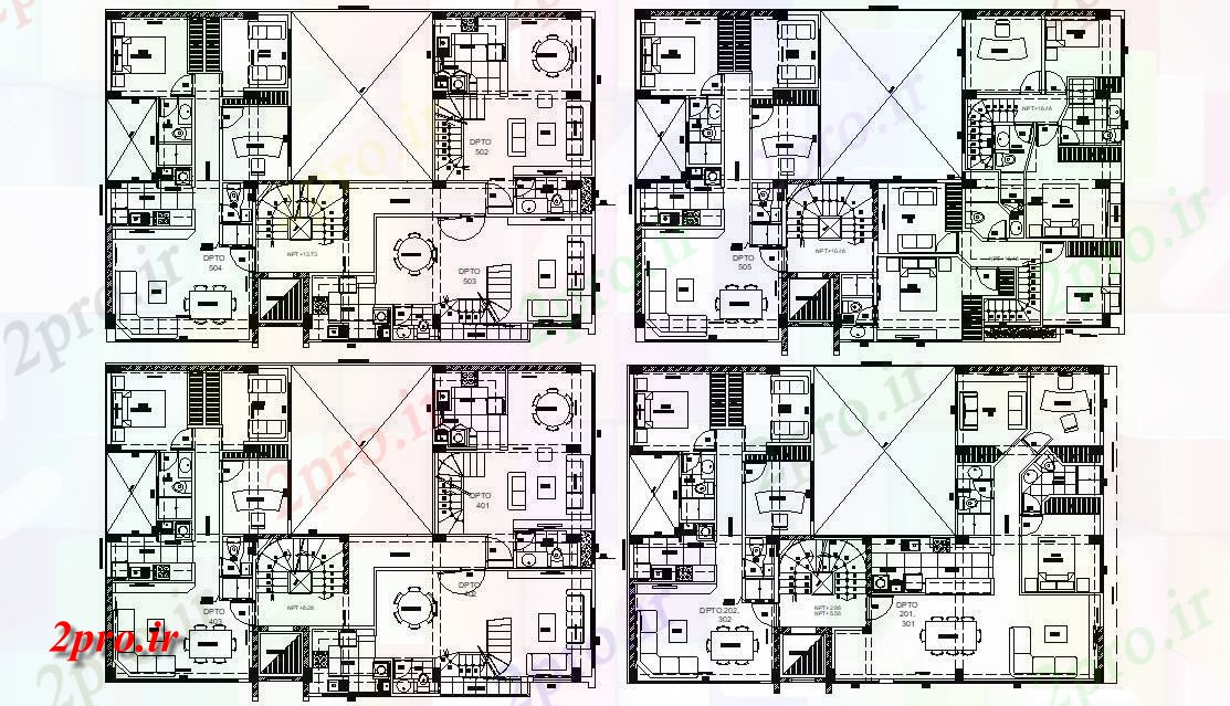 دانلود نقشه مسکونی ، ویلا ، دوبلکس 11×17 متر (کد34050)