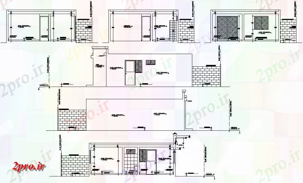 دانلود نقشه نما و برش ساختمان   (کد34069)