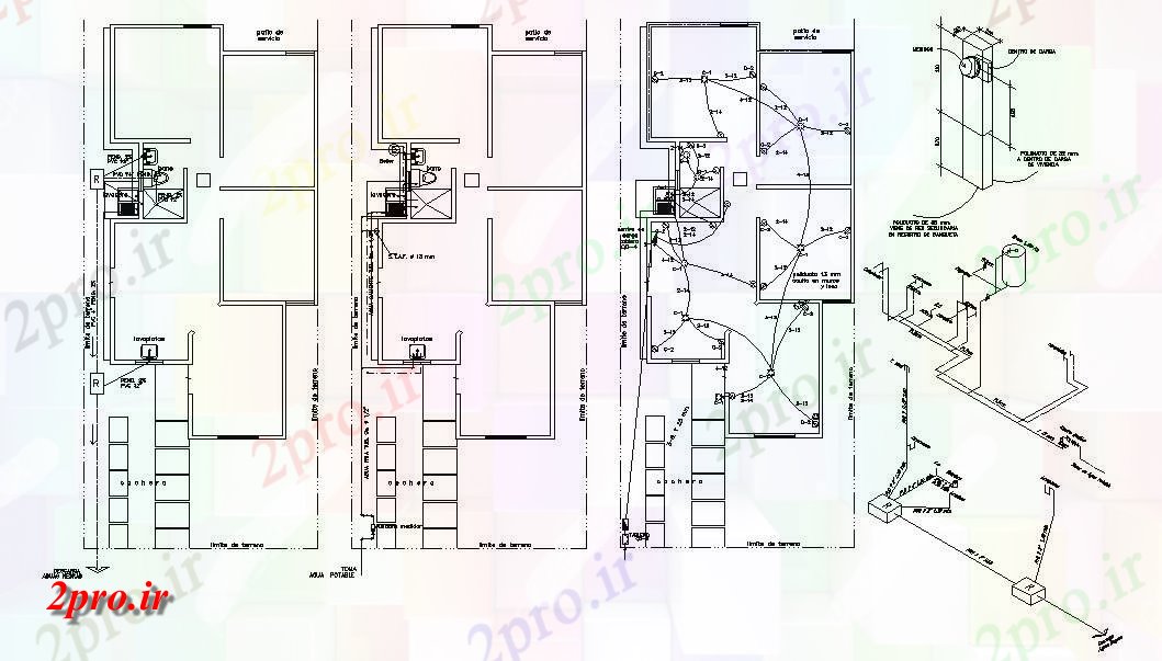 دانلود نقشه مسکونی ، ویلا ، دوبلکس ، اپارتمان 6×12 متر (کد34074)