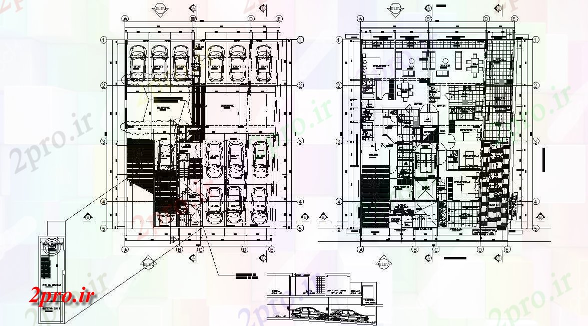 دانلود نقشه مسکونی ، ویلا ، دوبلکس ، اپارتمان 17×21 متر (کد34085)