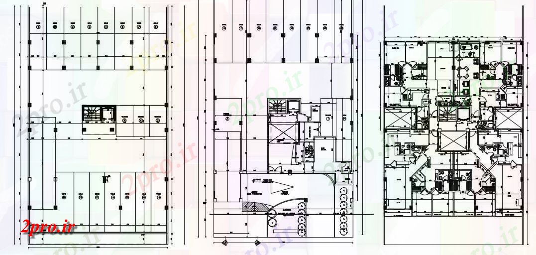 دانلود نقشه ساختمان تجاری ، اداری ، دفتر کار 20×25 متر (کد34191)