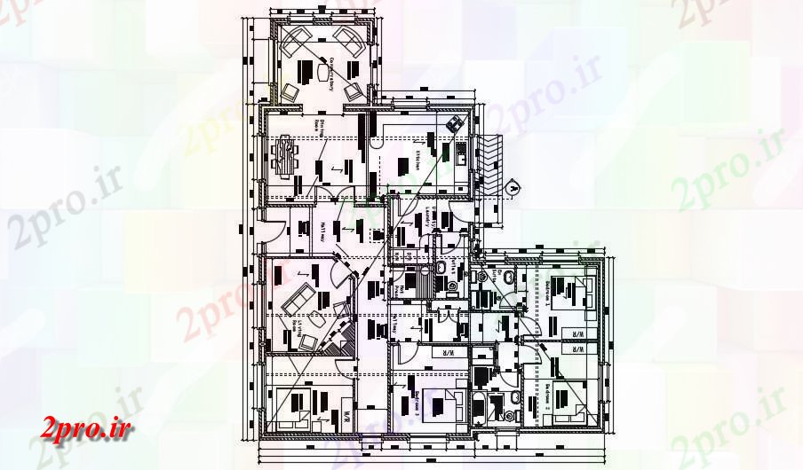 دانلود نقشه مسکونی  ، ویلایی ، آپارتمان 15×18 متر (کد34202)