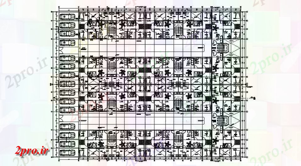 دانلود نقشه مسکونی  ، ویلایی ، آپارتمان ، مجتمع مسکونی ، اپارتمان 40×50 متر (کد34228)