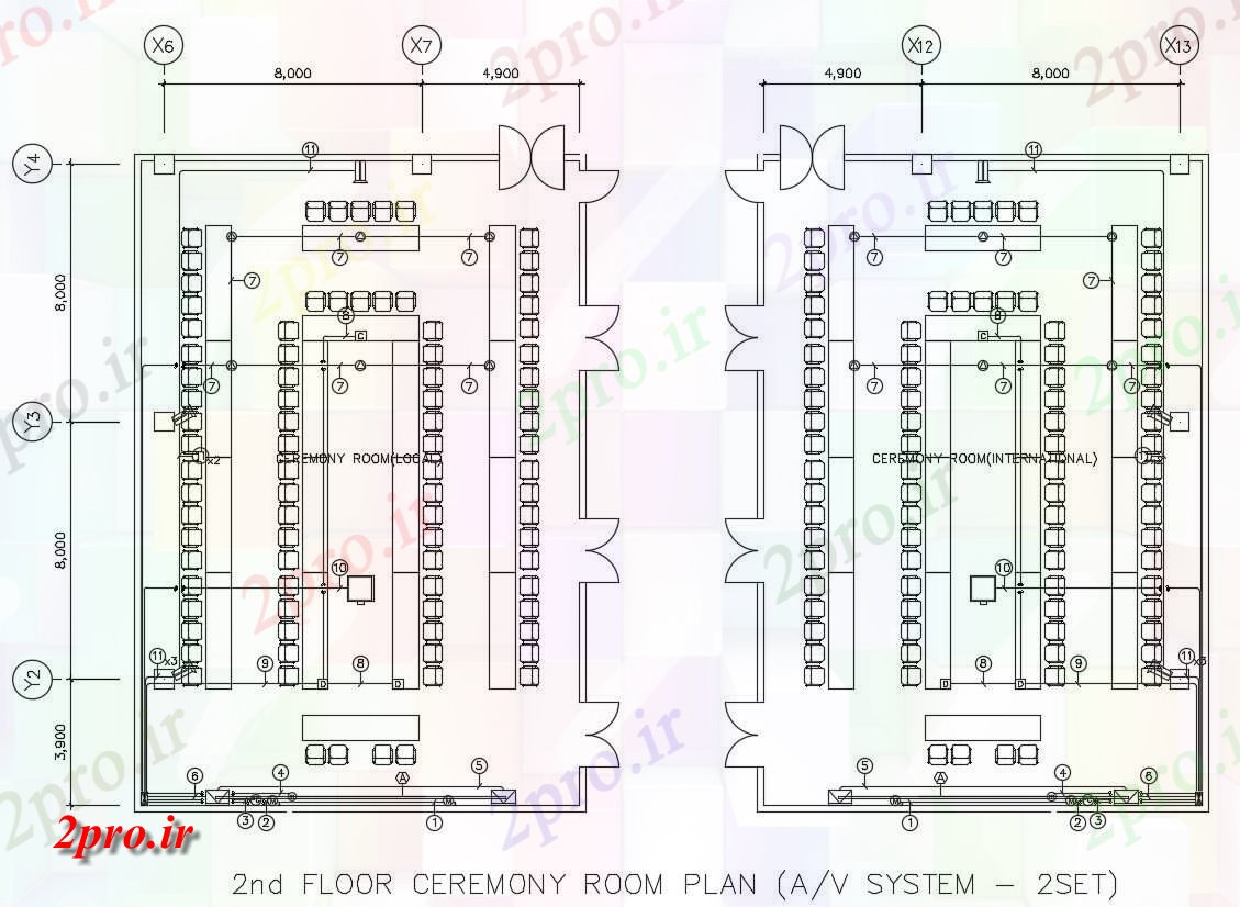 دانلود نقشه دفتر کار ، تجاری ، اداری ، کارگاه ، کارخانه ، شرکت 13×20 متر (کد34266)