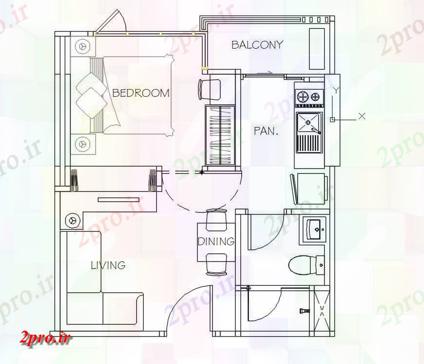 دانلود نقشه مسکونی  ، ویلایی ، آپارتمان 5×7 متر (کد34317)