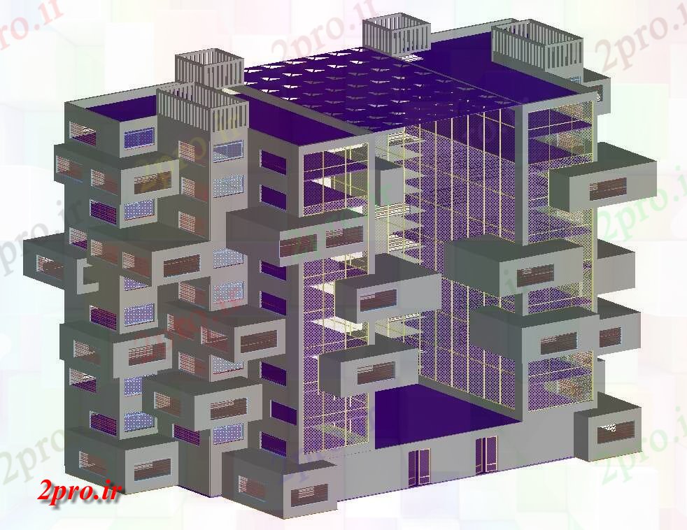 دانلود نقشه تریدی ساختمان مجتمع مسکونی ، اپارتمان   (کد34341)